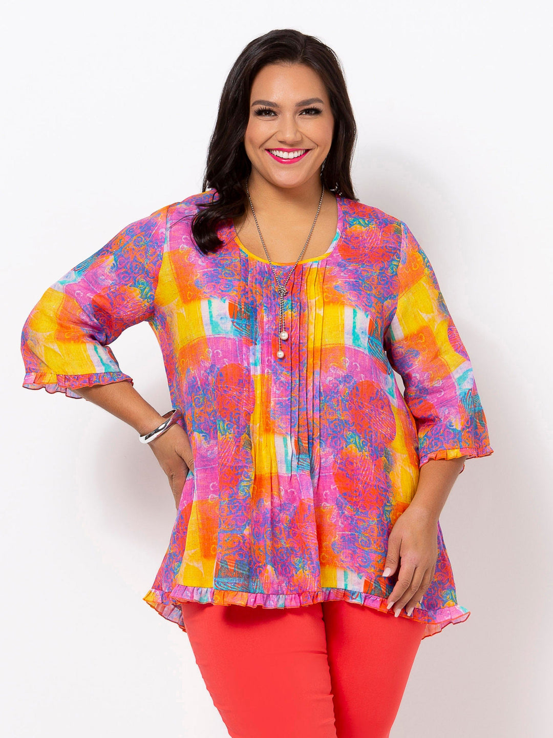 Bright Abstract Tuck Top